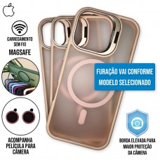 Capa iPhone 15 - Metal Stand Fosca Magsafe Pink Sand