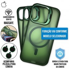 Capa iPhone 16 Pro - Metal Stand Fosca Magsafe Cangling Green