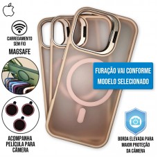 Capa iPhone 15 Pro - Metal Stand Fosca Magsafe Pink Sand