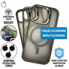 Capa iPhone 16 Pro - Metal Stand Fosca Magsafe Titanium Gray