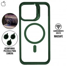 Capa iPhone 16 Pro - Metal Stand Magsafe Cangling Green