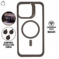 Capa iPhone 16 Pro - Metal Stand Magsafe Titanium Gray