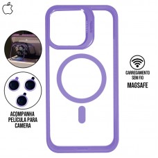 Capa iPhone 16 Pro - Metal Stand Magsafe Light Purple