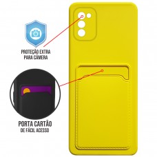 Capa Samsung Galaxy A02s - Emborrachada Case Card Amarela