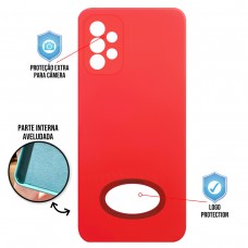 Capa para Samsung Galaxy A72 - Case Silicone Safe Glass Vermelha