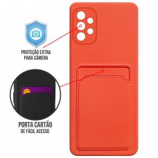 Capa para Samsung Galaxy A72 - Emborrachada Case Card Goiaba