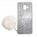 Capa para Samsung Galaxy J6 Plus - Gliter com Pompom Salmão