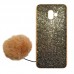 Capa para Samsung Galaxy J6 Plus - Gliter com Pompom Salmão