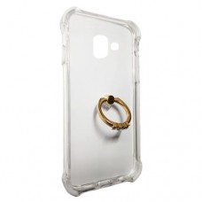 Capa para Samsung Galaxy J6 Plus - Silicone Antishock com Ring Stent Branca