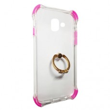 Capa para Samsung Galaxy J6 Plus - Silicone Antishock com Ring Stent Pink