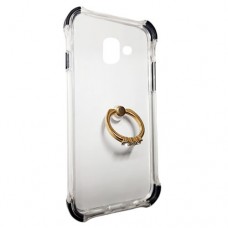 Capa para Samsung Galaxy J6 Plus - Silicone Antishock com Ring Stent Preta