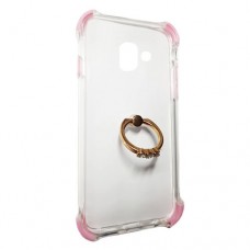 Capa para Samsung Galaxy J6 Plus - Silicone Antishock com Ring Stent Rosa