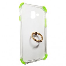 Capa para Samsung Galaxy J6 Plus - Silicone Antishock com Ring Stent Verde
