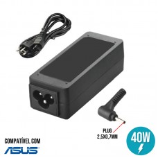 Fonte Carregador para Notebook Asus 40W 19V/2.1A 2,5x0,7mm AS-13