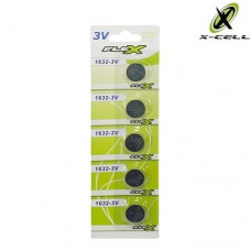 Cartela C/5 Unidades Bateria Botão 3V Lítio X-Cell FX-CR1632