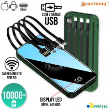Carregador Power Bank com Magsafe 10000mAh WUP-377 Peining - Preto Verde