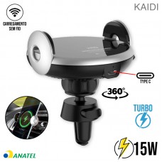 Suporte Celular Veicular Com Indução KD-206 Kaidi - Preto