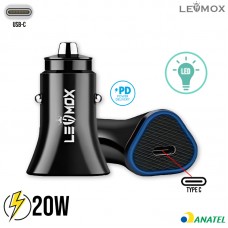 Carregador Veicular Tipo C 20W LE-156 Lehmox - Preto