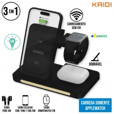 Base Carregadora sem Fio 3 em 1 KNC9097 Kaidi - Preto