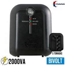 Estabilizador Bivolt Automático 5 Tomadas ES-2000VA Coletek