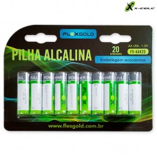Cartela 20un Pilha Alcalina AA FX-AAK20 X-Cell