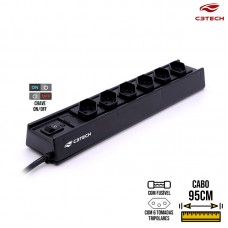Extensão Elétrica 6 Tomadas FL-61BK C3 Tech