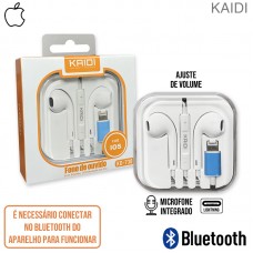 Fone Lightning Bluetooth KD-730 Kaidi - Branco