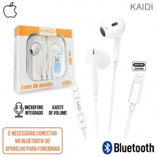 Fone Lightning Bluetooth KD-739 Kaidi - Branco