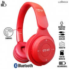 Headphone Bluetooth LEF-1017 Lehmox - Vermelho
