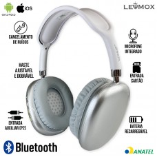 Headphone Bluetooth LEF-1005 Lehmox - Branco Prata