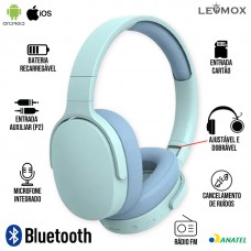 Headphone Bluetooth LEF-1023D Lehmox - Azul