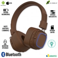 Headphone Bluetooth Retrô XC-BTH-53 X-Cell - Marrom