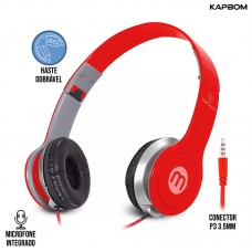 Fone P3 KA-869 Kapbom - Vermelho