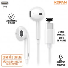 Fone Tipo C Bluetooth FC-1302 Kdpan - Branco