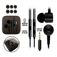 Fone P3 Metalizado Premium - Preto