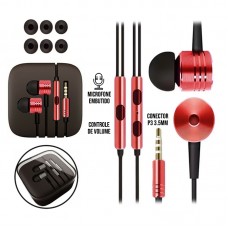 Fone P3 Metalizado Premium - Vermelho