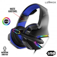 Headset Gamer RGB USB LEF-1210 Lehmox - Azul