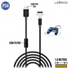 Cabo V8 1,8m para PS4 com Filtro LEY-1527 Lehmox