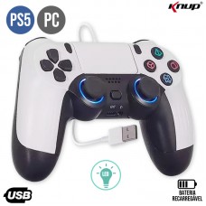 Controle com Fio PS5 e PC Dualshock KP-GM037 Knup - Branco