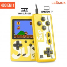 Mini Game Portátil 400 Jogos + Controle Retrô LEY-239 Lehmox - Amarelo