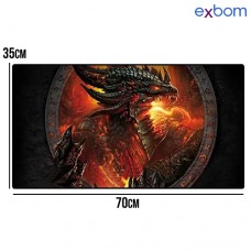 Mouse Pad Gamer 70x35cm MP-7035C01 Exbom - Dragão de Fogo