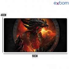 Mouse Pad Gamer 90x40x0,3mm MP-9040A01 Exbom - Dragão de Fogo