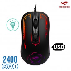 Mouse Gamer USB 2400Dpi MG-12BK C3 Tech - Preto