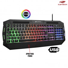 Teclado Gamer USB KG-80BK C3 Tech - Preto