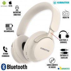 Headphone Bluetooth Sound Wave K80 Kimaster - Bege