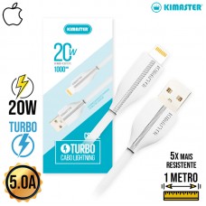 Cabo Lightning 1m Turbo 20W CB612L Kimaster - Branco