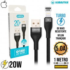 Cabo Lightning 1m Turbo 20W CB717L Kimaster - Preto