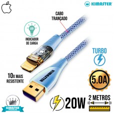 Cabo Lightning 2m Turbo 20W CB832L Kimaster - Azul