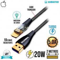 Cabo Lightning 2m Turbo 20W CB832L Kimaster - Preto