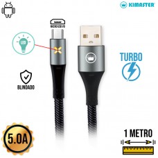 Cabo V8 1m Turbo CB732V Kimaster - Preto